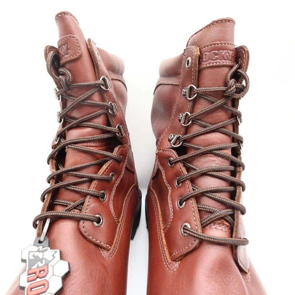 Rocky 6224 Steel Toe Ranger Work Boots Mens 12M Brown Leather Gore-Tex New